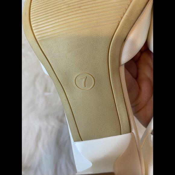 A New Day Target White Square Toe Sz 7 Women’s Pump Wrap Strap Beachy Summery - Picture 10 of 13